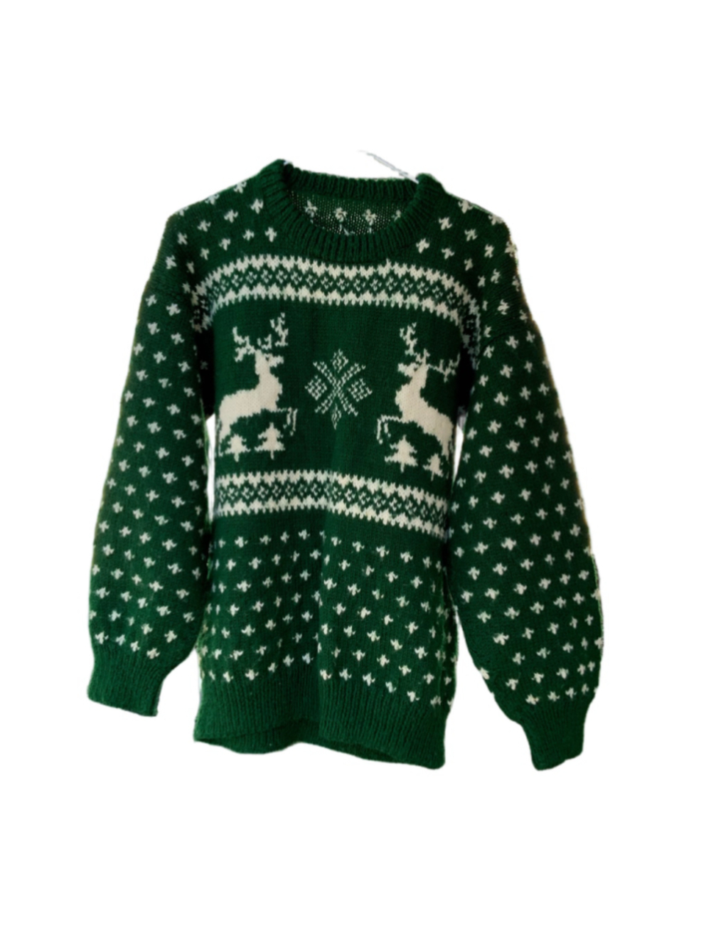 Hand Knit Reindeer Christmas sweater